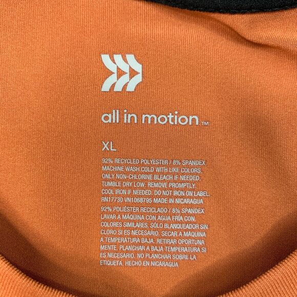 All In Motion Shirt Mens XL Extra Large Spice Performance Long Sleeve Quick Dry - Picture 5 of 12